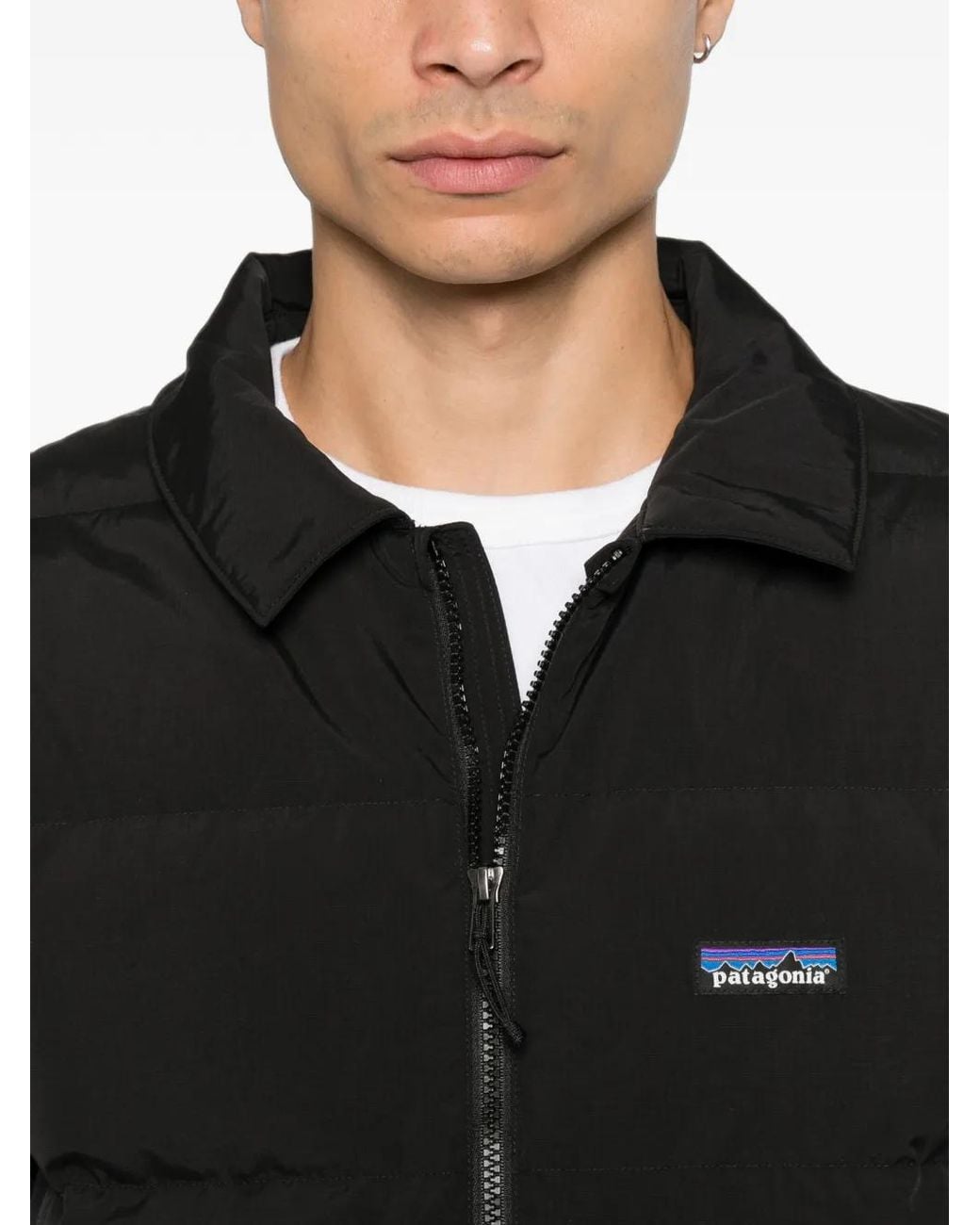 Patagonia Black Quilted Logo-Patch Jacket for men