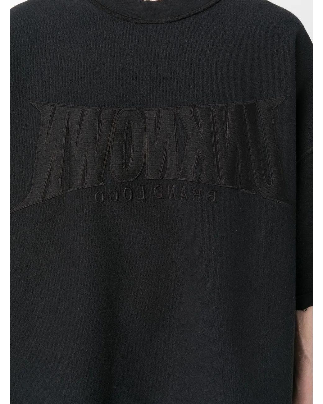 Vetements Black Oversized Short-Sleeve Sweatshirt for men