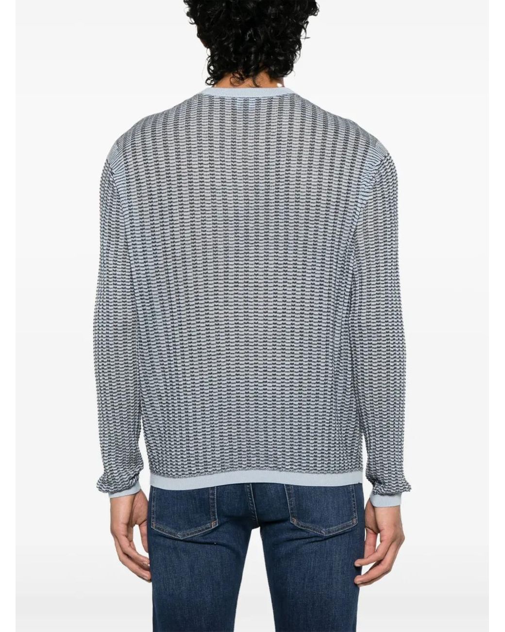 Emporio Armani Gray Textured Sweater for men