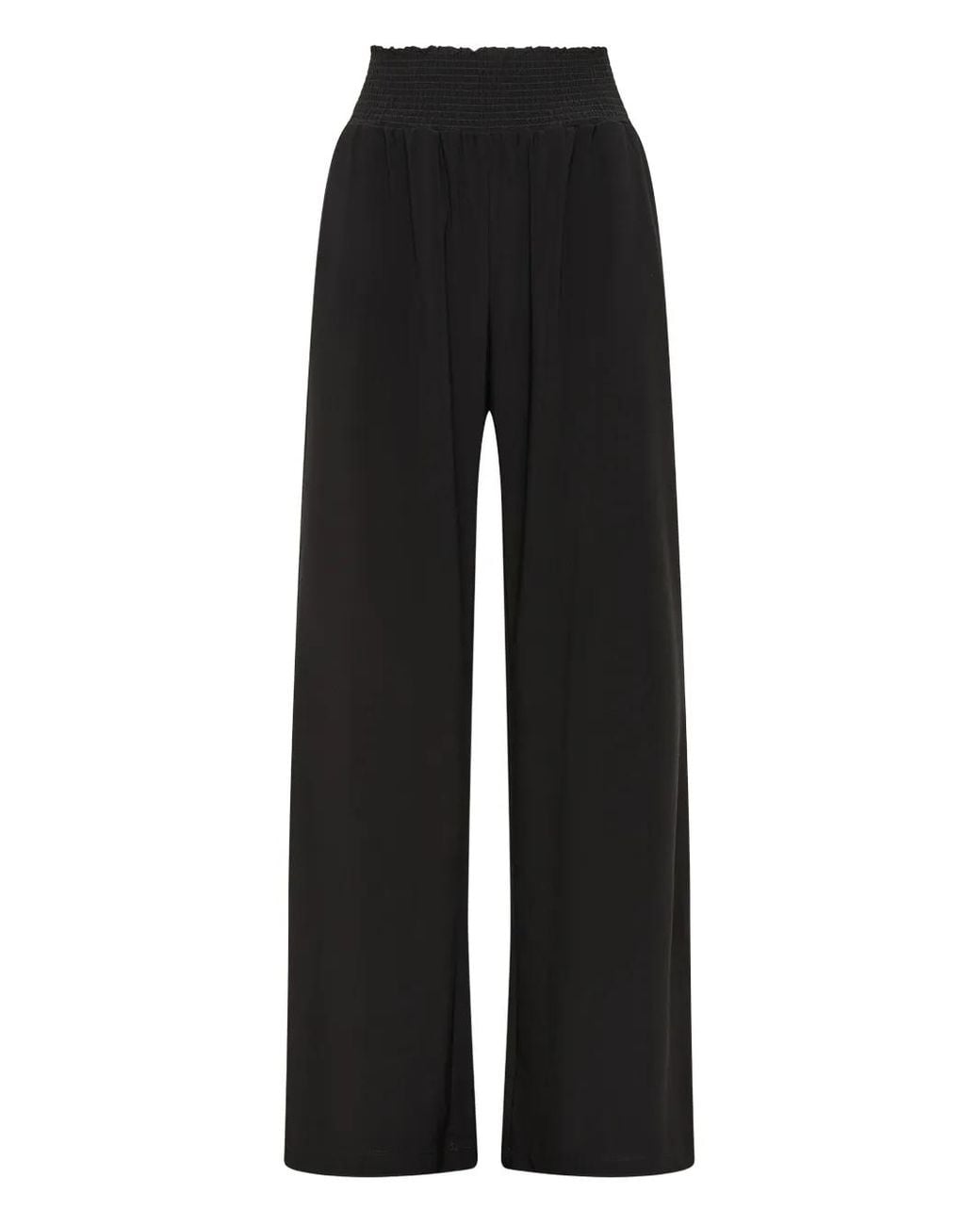 Maliparmi Black Elastic-Waist Wide-Leg Trousers