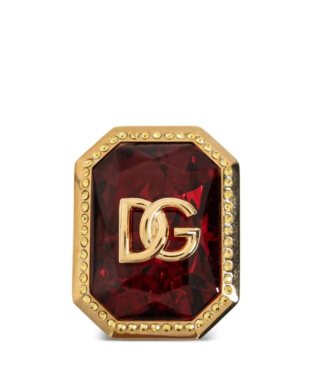 Dolce & Gabbana Metallic Dg Logo Crystal-Embellished Clip-On Earrings