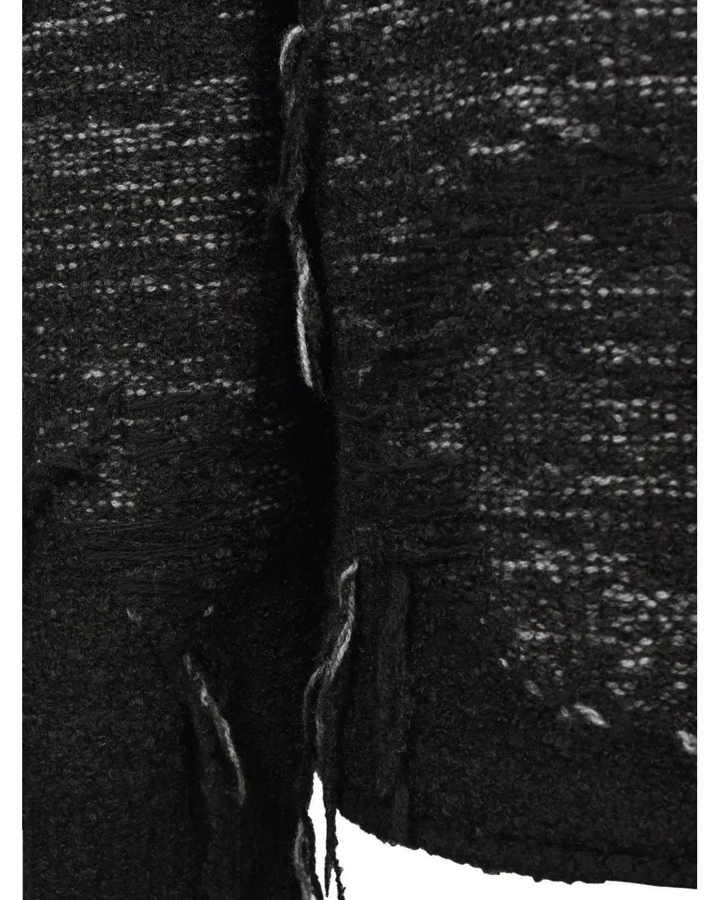 D HYGEN Black Intarsia-Knit Distressed Sweater for men