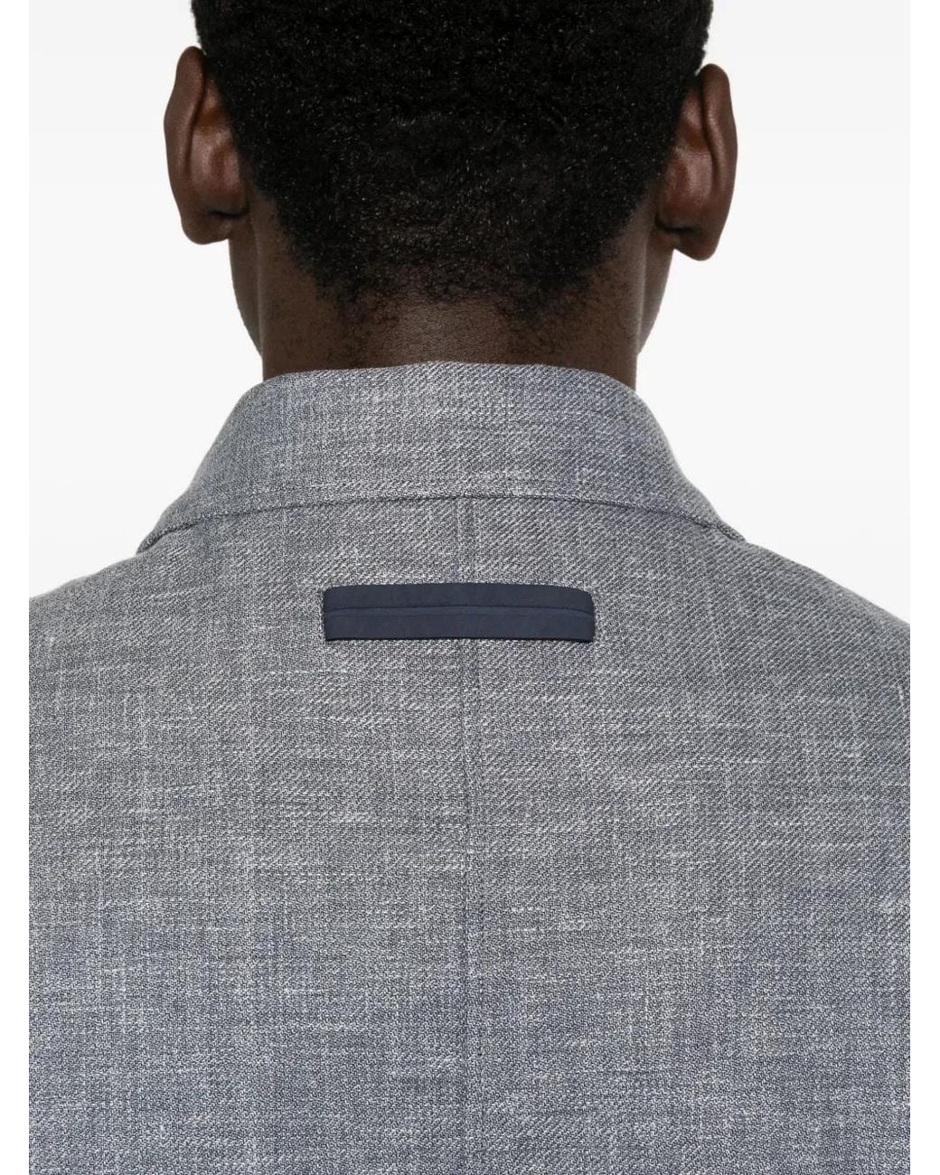 Zegna Gray Crossover Linen Wool And Silk Blend Overshirt for men
