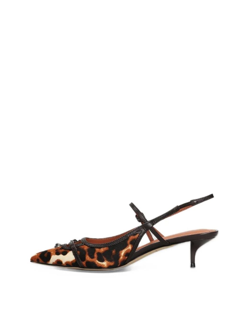 Kurt Geiger White Animal-Print Buckled Pumps