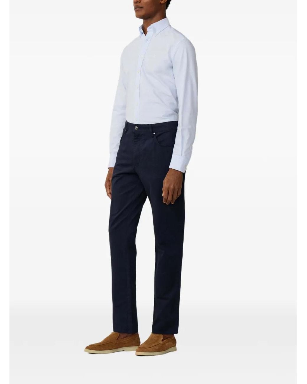 Hackett Blue Trinity Straight-Leg Trousers for men
