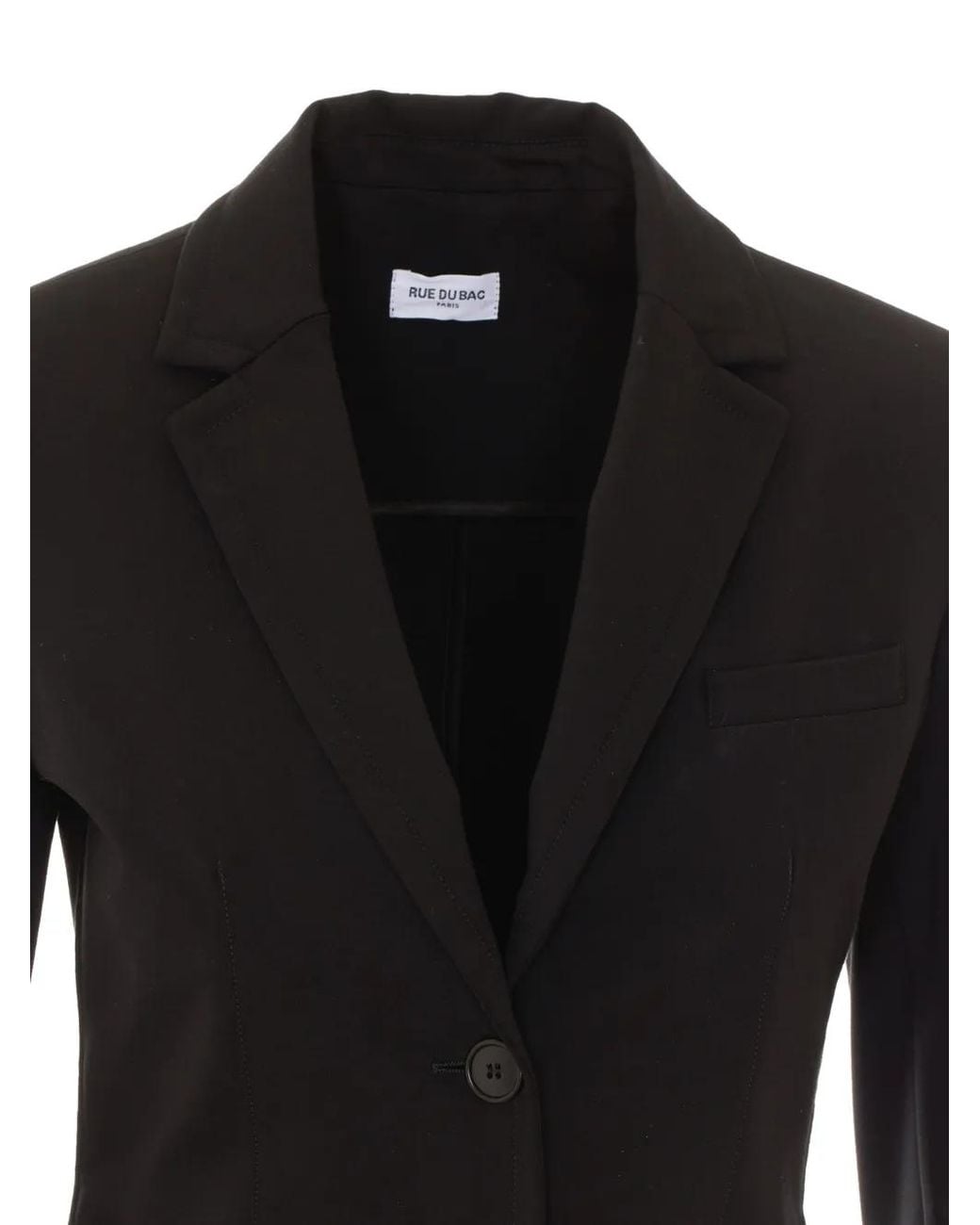 RUE DU BAC Black Single-Breasted Blazer