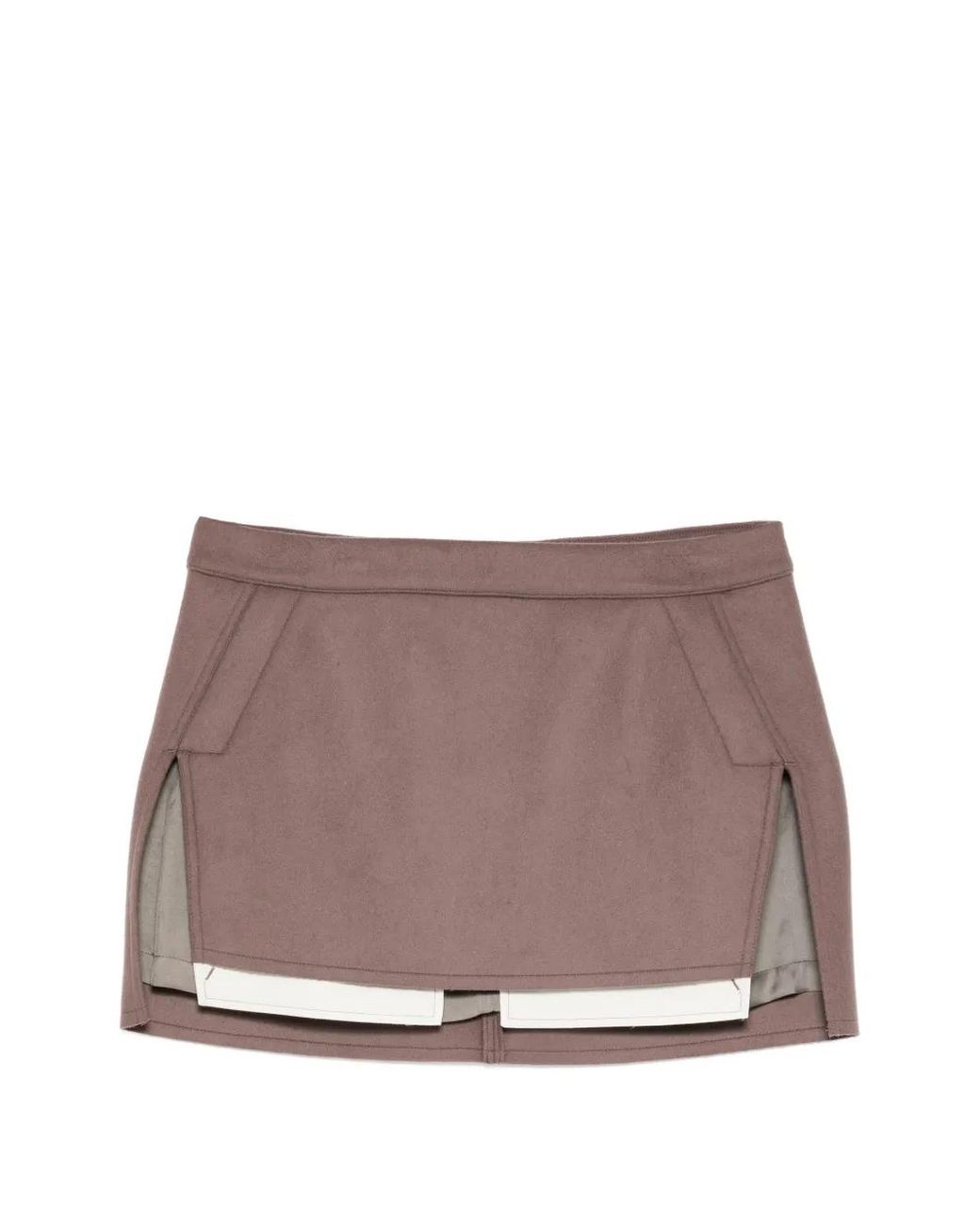 Rick Owens Brown Fog Mini Skirt