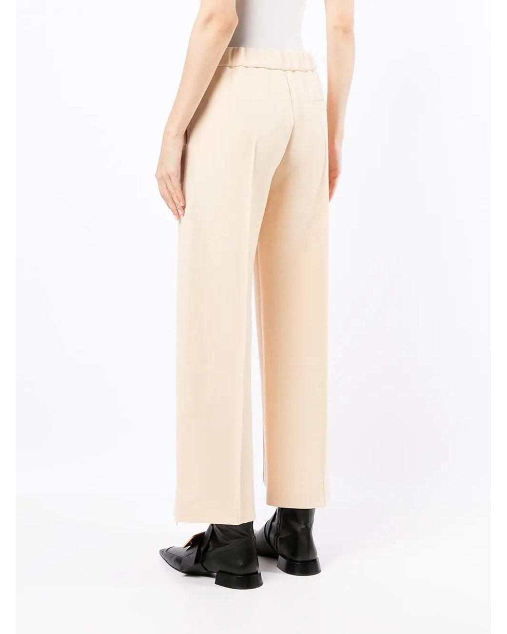 Jil Sander Natural Wide-Leg Wool Trousers