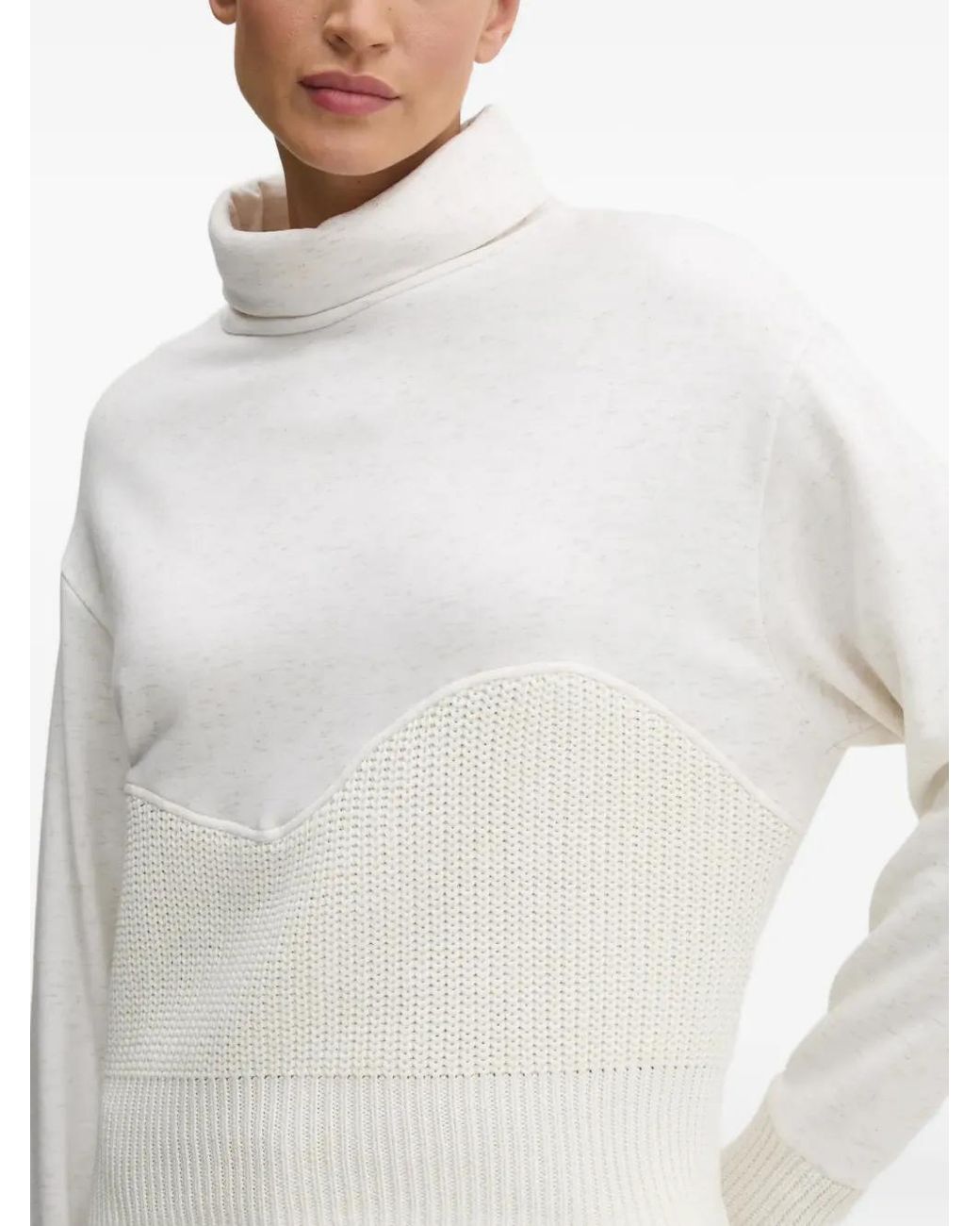 Sportalm White Panelled High-Neck Sweater