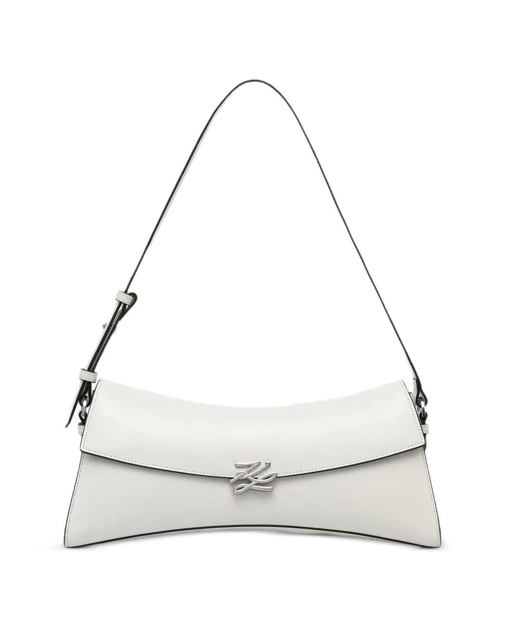 Karl Lagerfeld White K/Autograph Twist Shoulder Bag