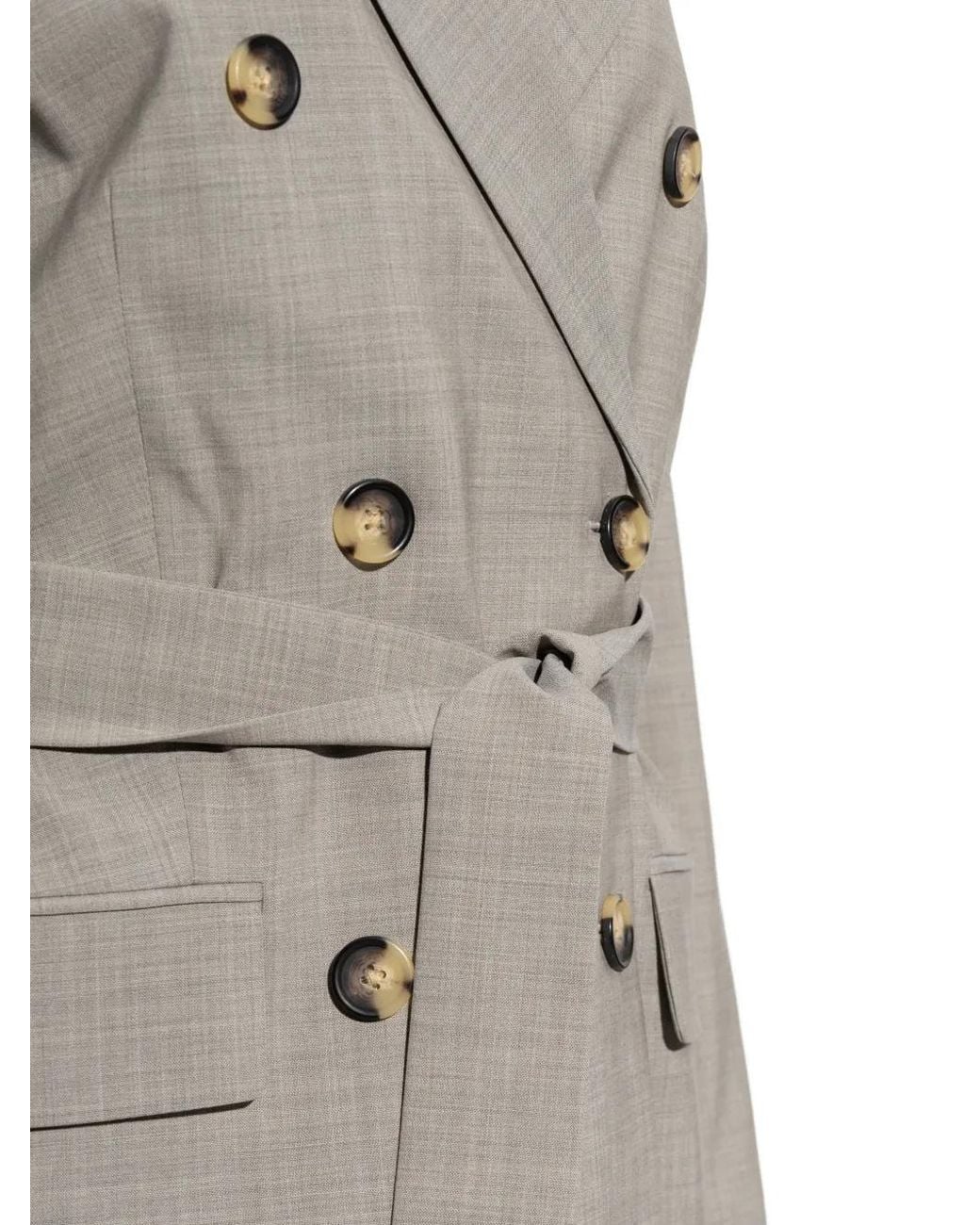 Rag & Bone Gray Double-Breasted Belted Jacket