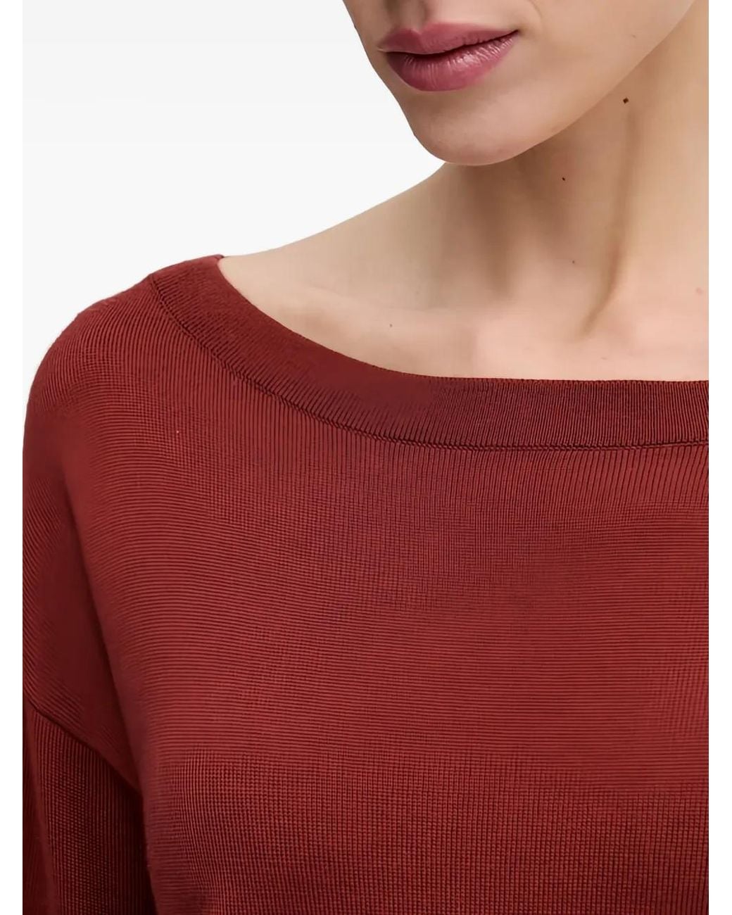 Sisley Red Boat-Neck Sweater