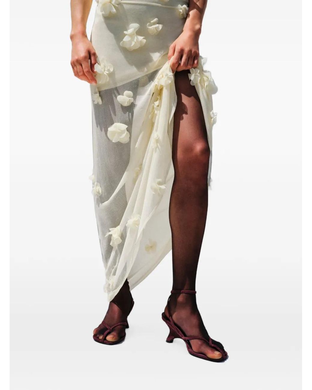 Jonathan Simkhai White Kelsey Shadow Heel Sandals