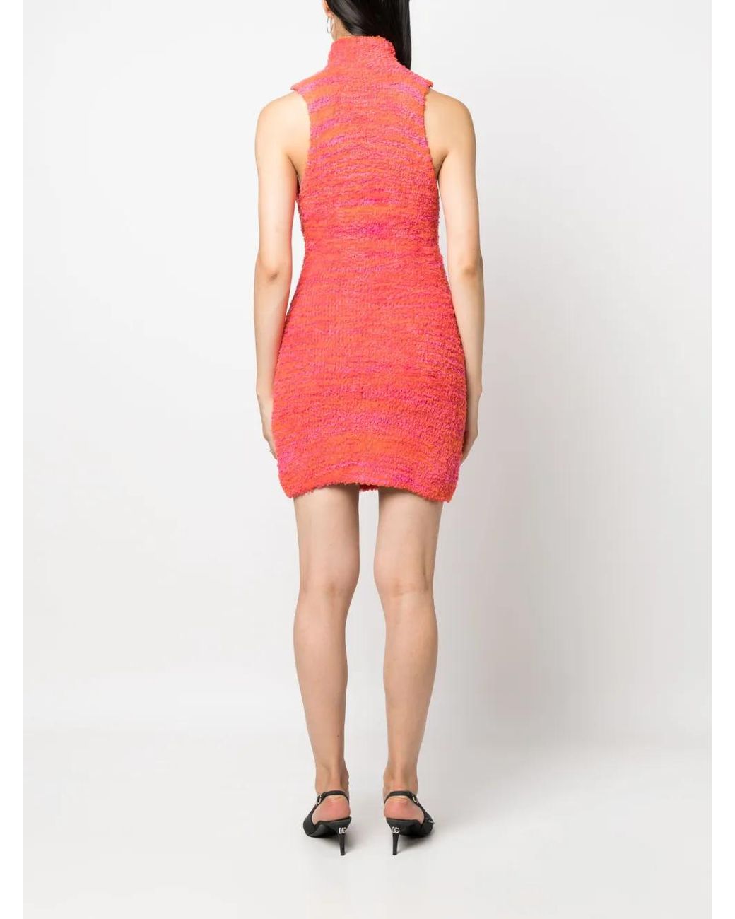 DIESEL Red M-Leros Logo-Plaque Towelling Dress