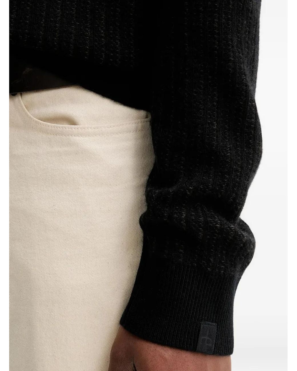 Rag & Bone Black Pull Texturé À Col Rond for men