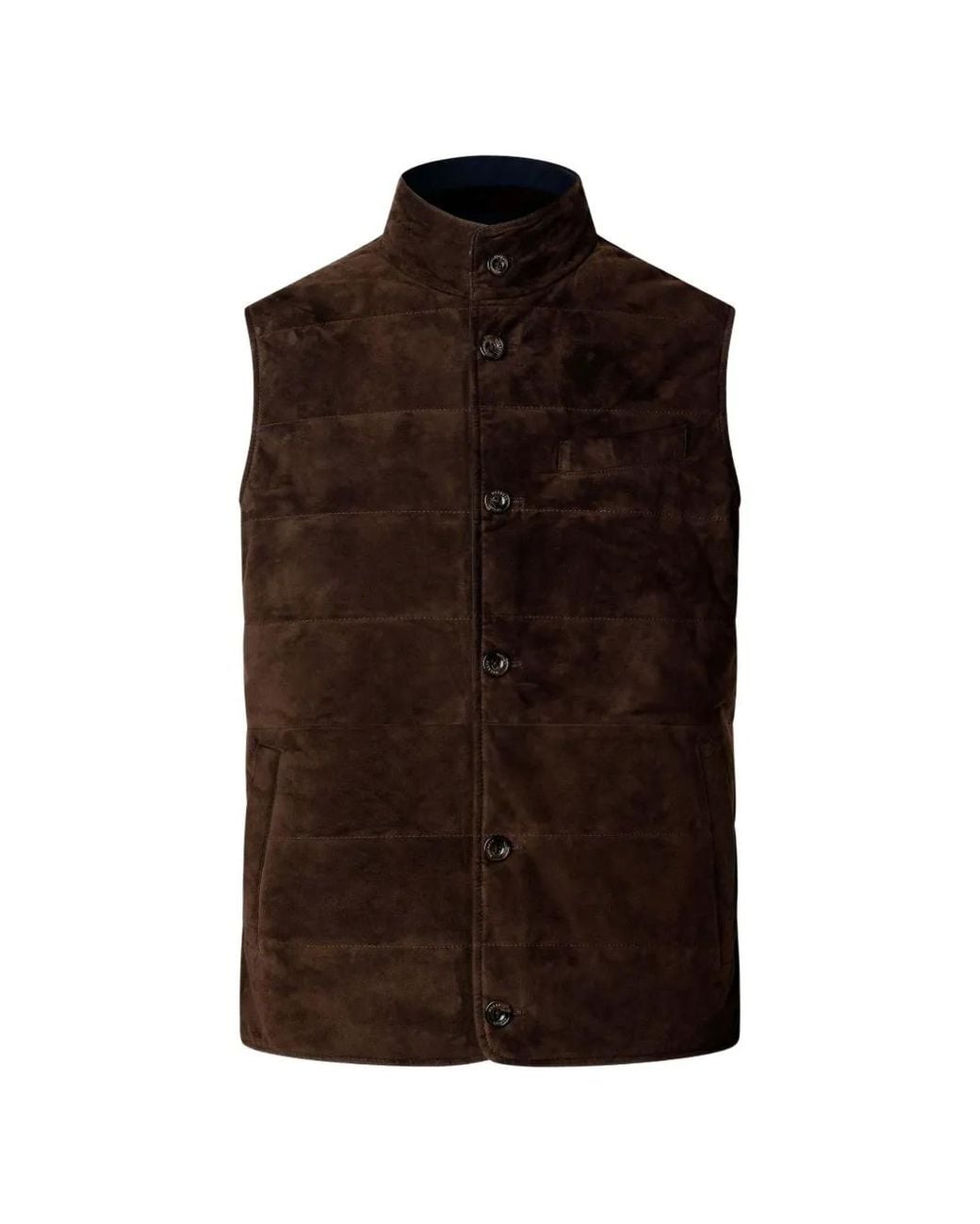 Hackett Brown Quilted Reversible Gilet for men