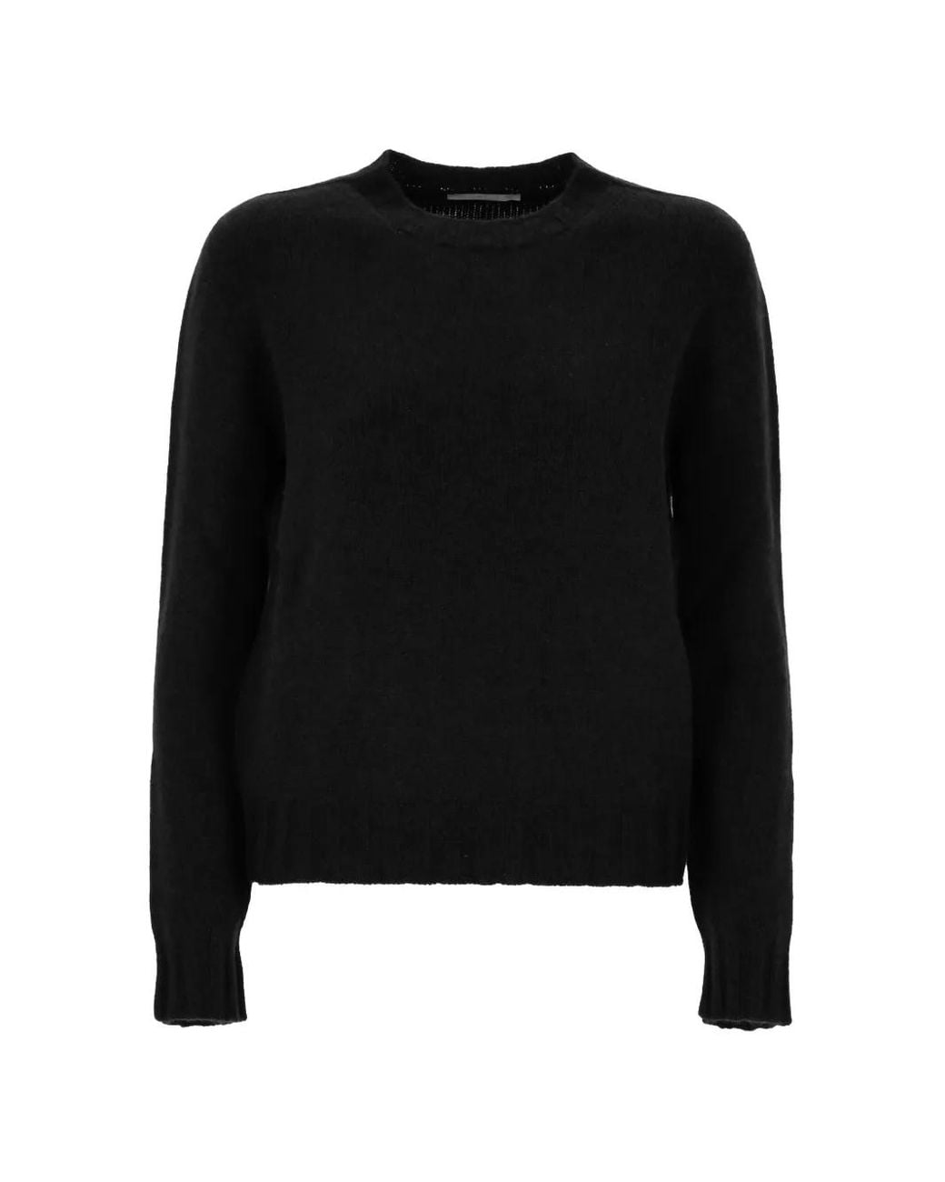 Oliver Lattughi Black Crew-Neck Ribbed-Trim Sweater