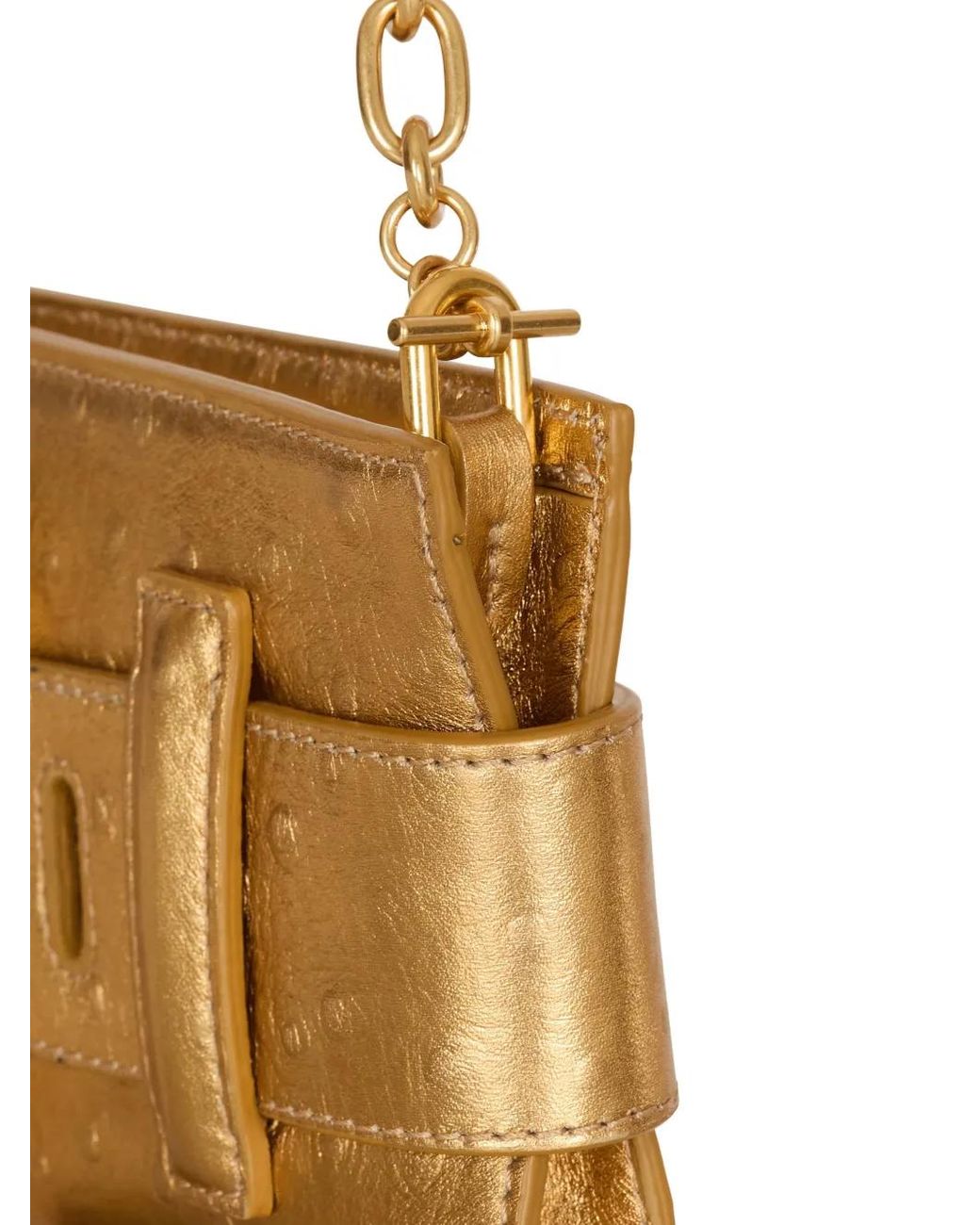 Bolso De Mano Anthem Con Cinturón Balmain de color Metallic