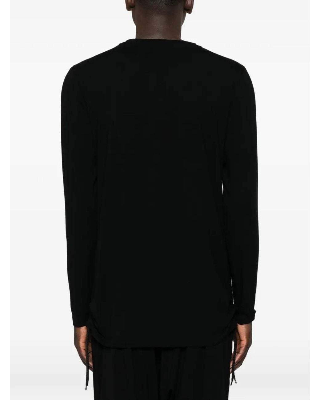 Nomen Nescio Black Drawstring Long-Sleeve T-Shirt