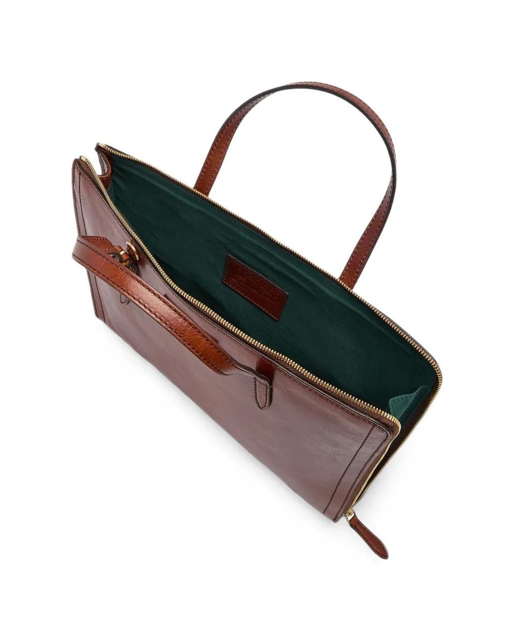 The Bridge Brown Monica Logo-Plaque Laptop Bag