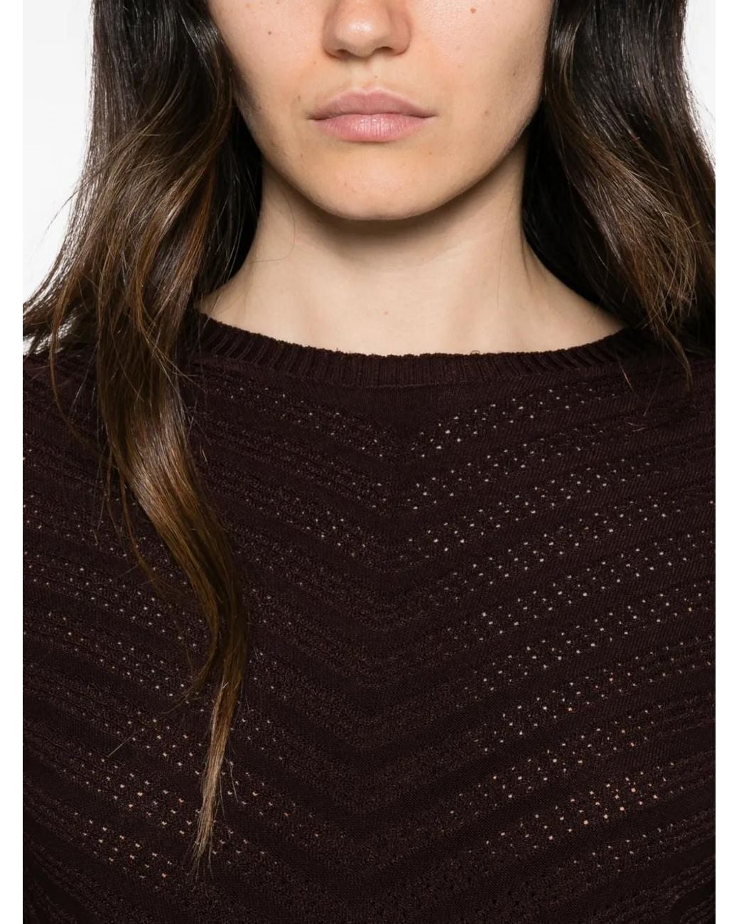 Twinset Black Pointelle-Knit Sweater