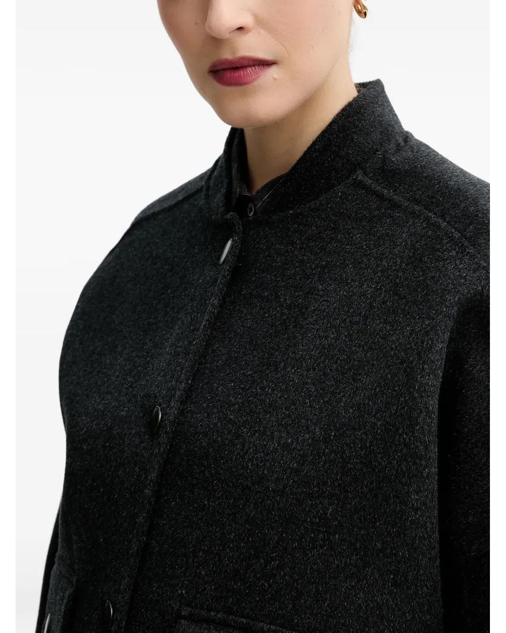 Sessun Black Button-Fastening Jacket