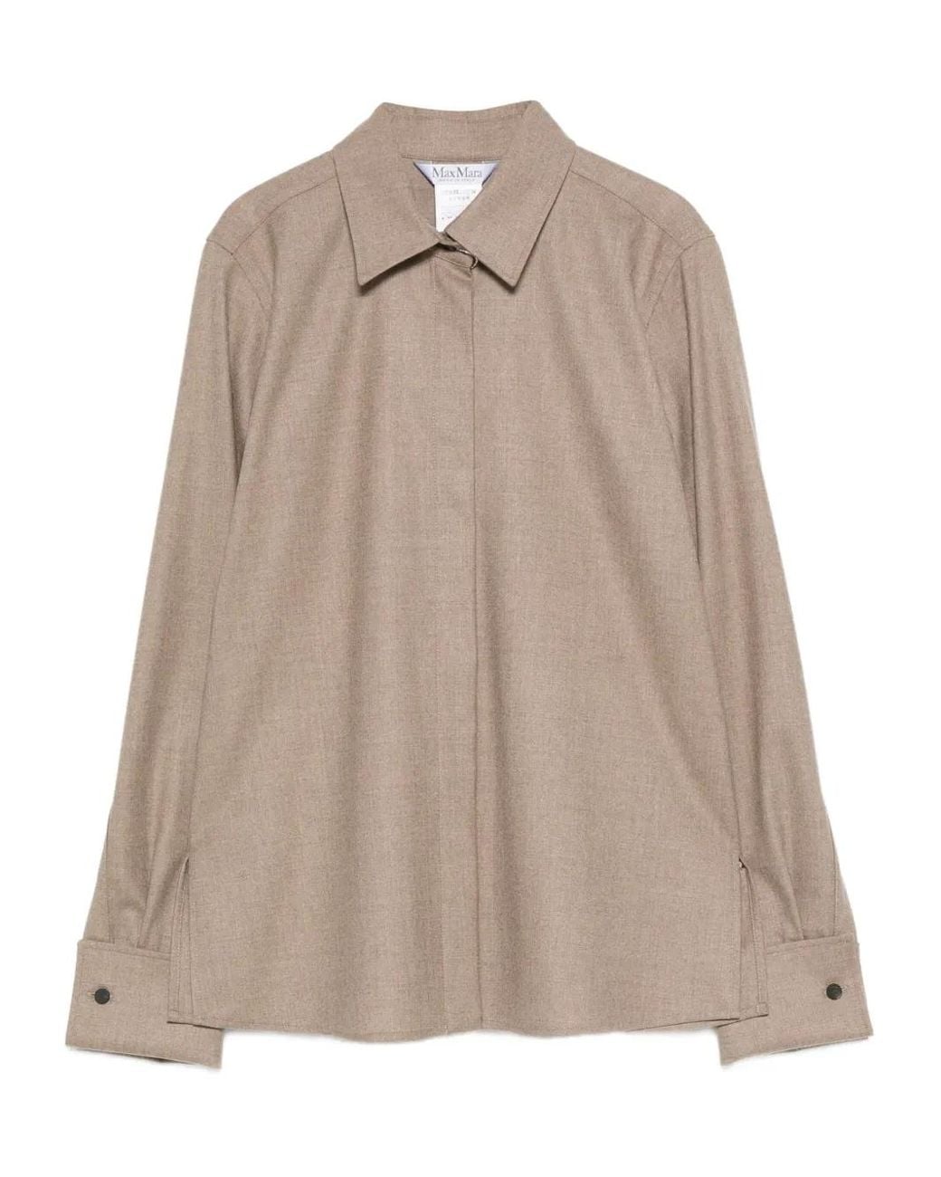 Camisa Con Botones En Los Puños Max Mara de color Natural
