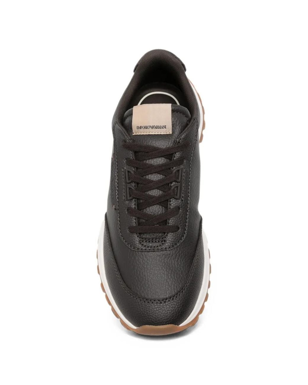 Emporio Armani White Capsule Pebble-Effect Sneakers for men