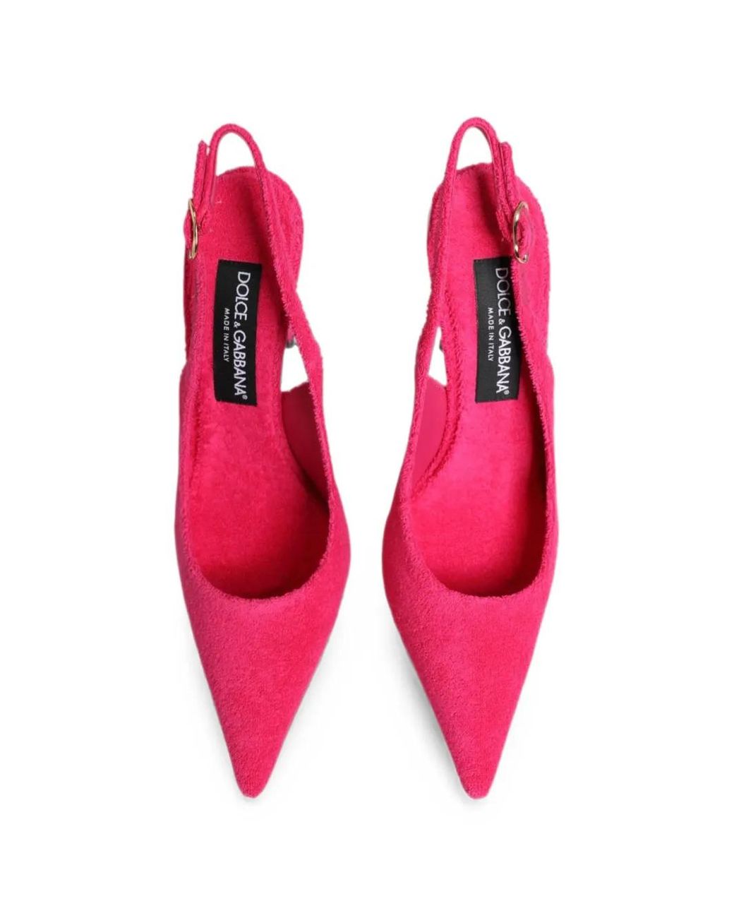 Dolce & Gabbana Pink Terry-Effect Slingback Pumps