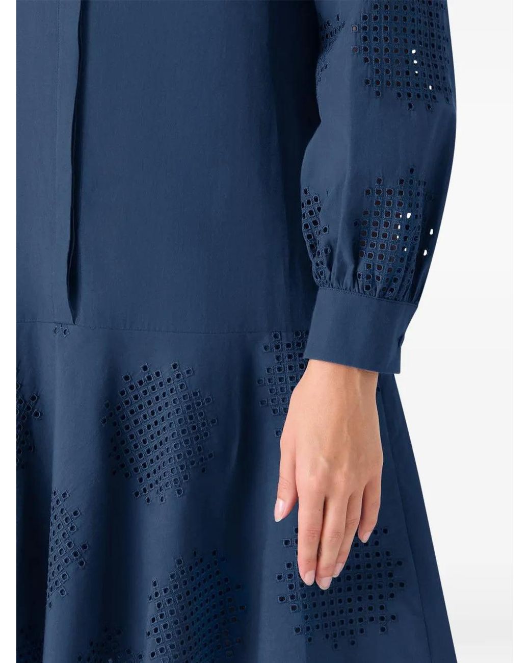 Akris Punto Blue Robe Courte À Broderies