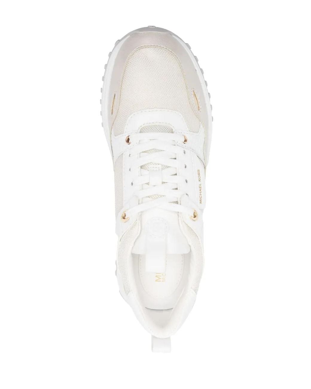 MICHAEL Michael Kors White Theo Metallic-effect Low-top Sneakers