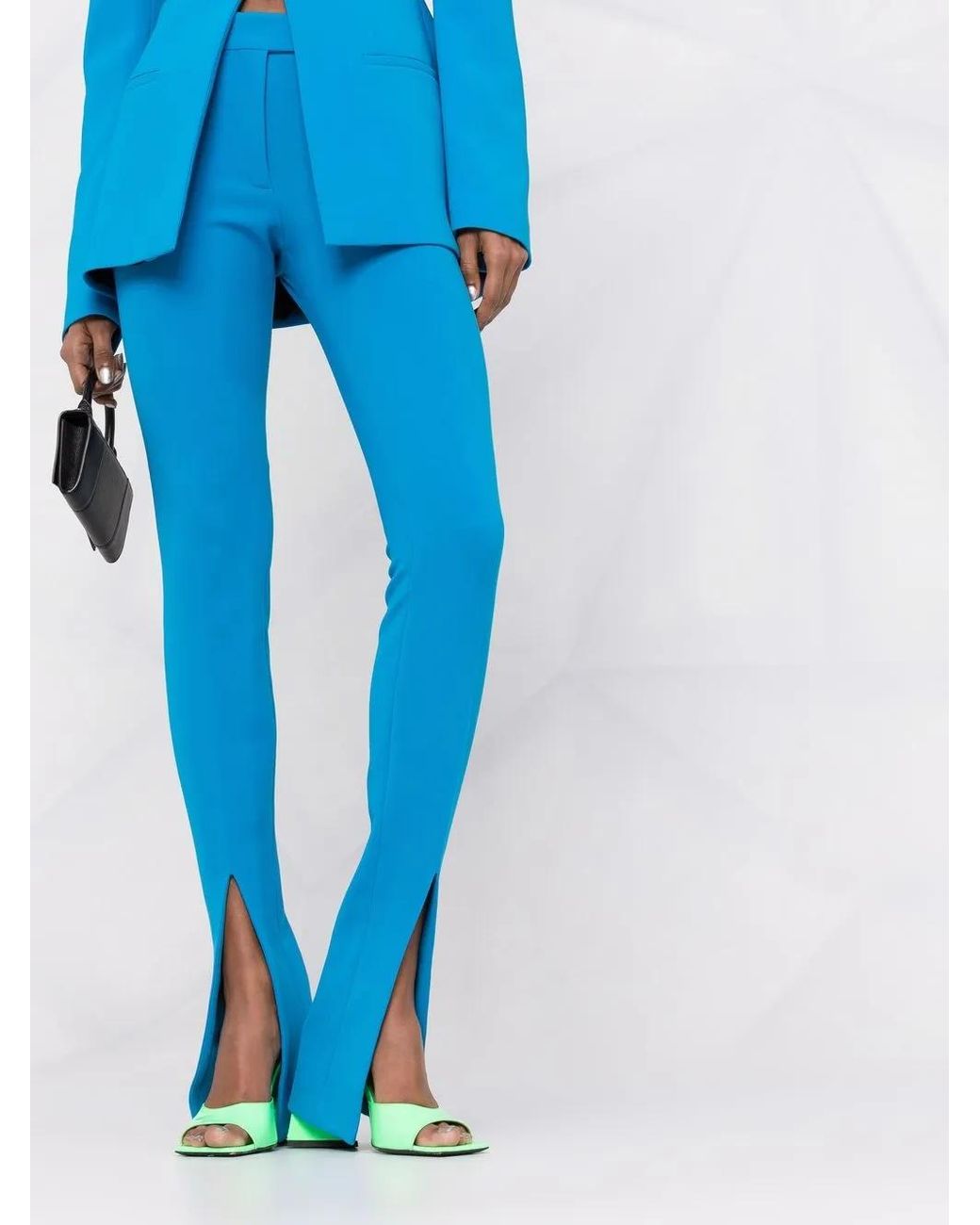 The Attico Freja Pantalon Met Split in het Blue