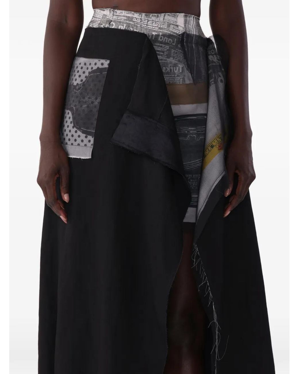 Jason Wu Black X Robert Rauschenberg Collage Sheephead-Artwork Midi Skirt