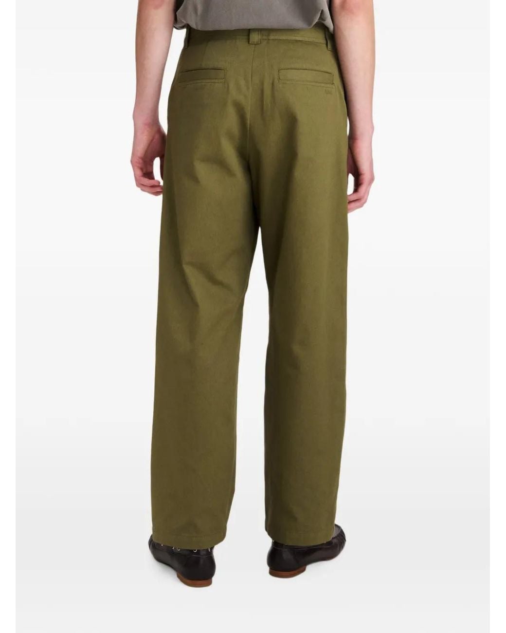 A.P.C. Green Straight-Leg Cotton Trousers for men