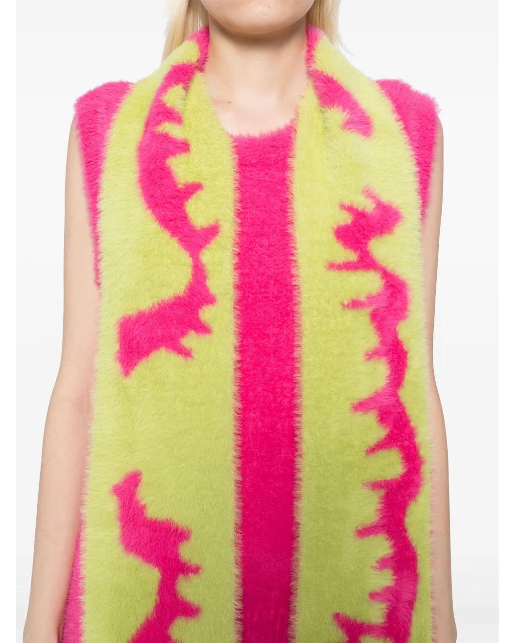 Charles Jeffrey Pink Fluffy Scarf Vest