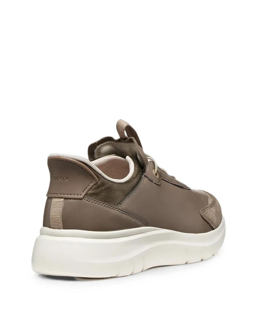Geox White Panelled Lace-Up Sneakers