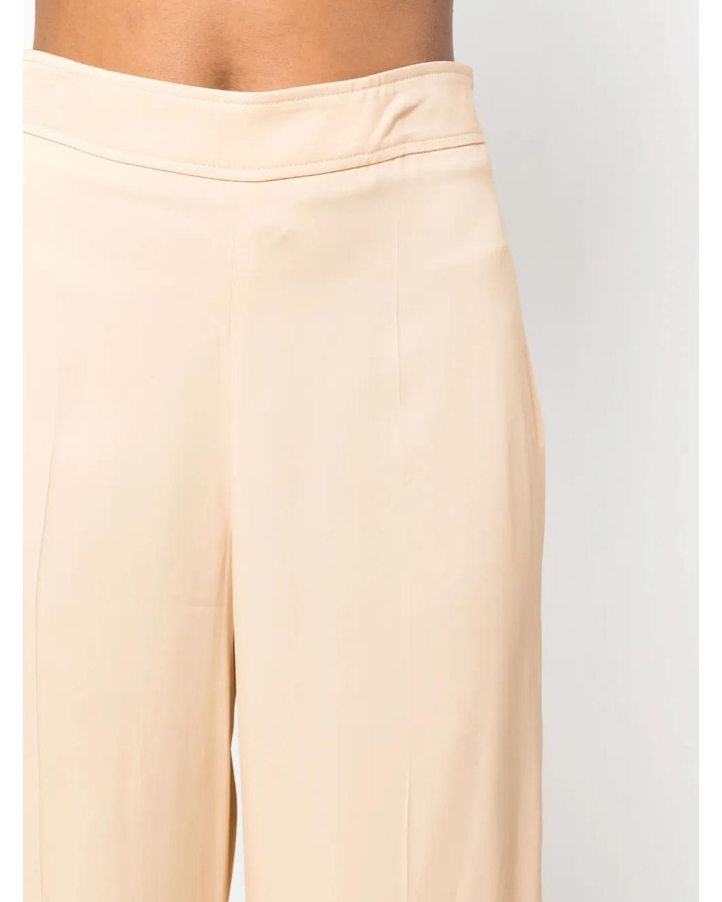 Jil Sander Natural High-Waist Wide-Leg Trousers