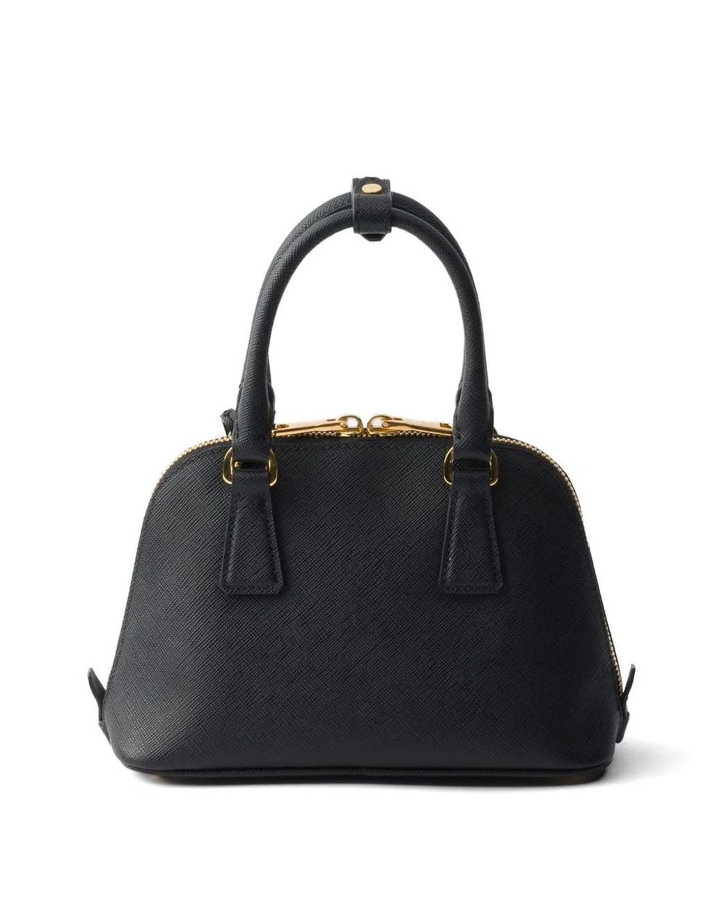 Prada Black Promenade Saffiano-Leather Mini Bag