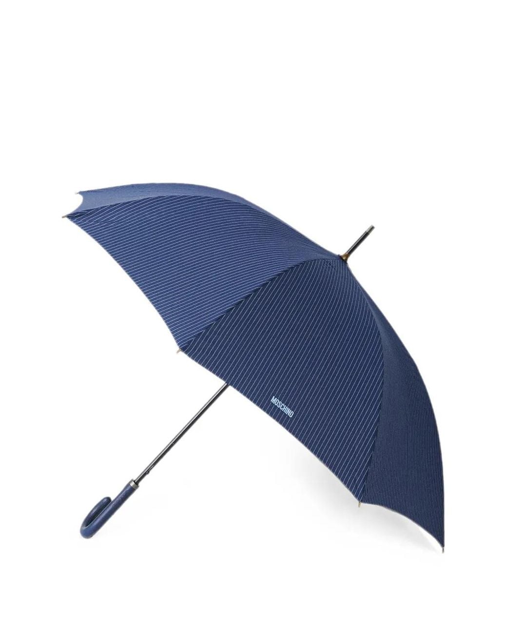 Moschino Blue Pinstripe-Print Umbrella