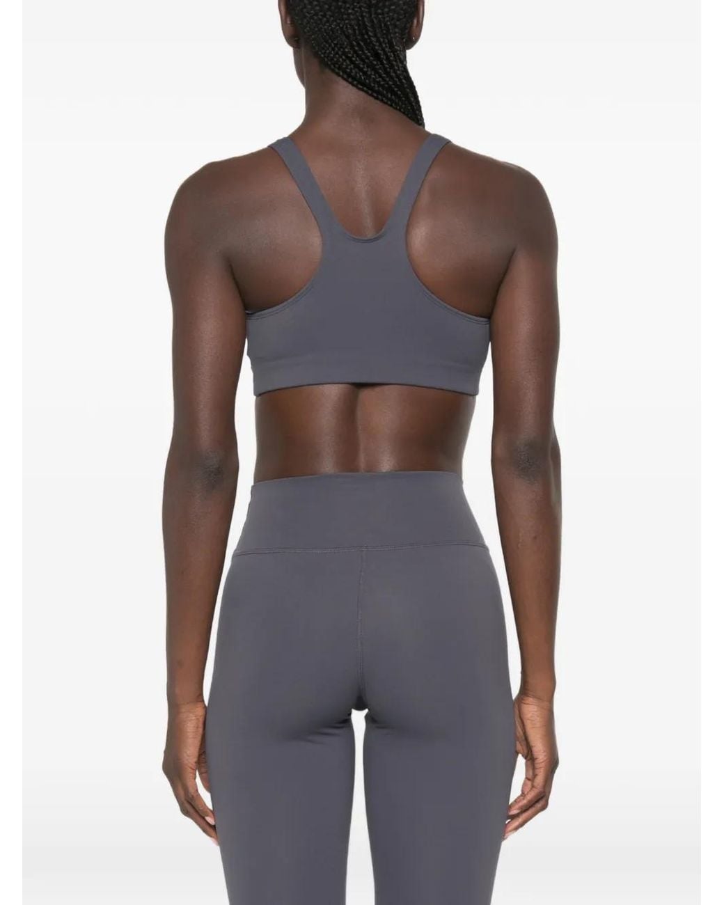 Sporty & Rich Blue Logo-Print Racerback Sports Bra