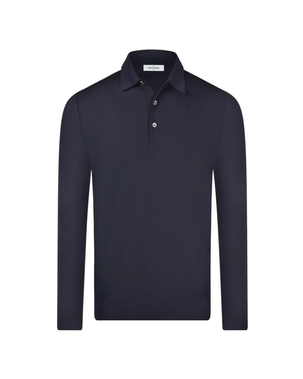 Gran Sasso Blue Long-Sleeve Polo Sweater for men