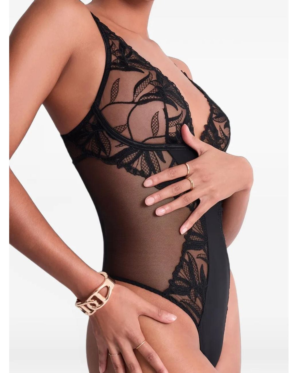 Aubade Black Sweet Euphoria Lace-Embroidered Body