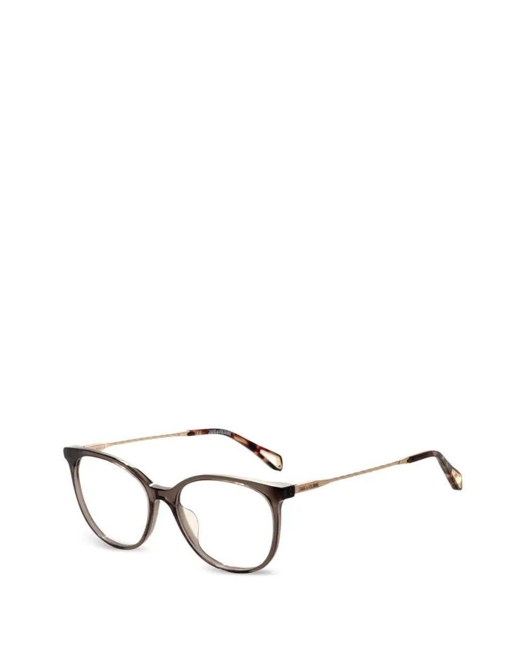 Zadig & Voltaire White Tortoiseshell-Effect Round-Frame Glasses