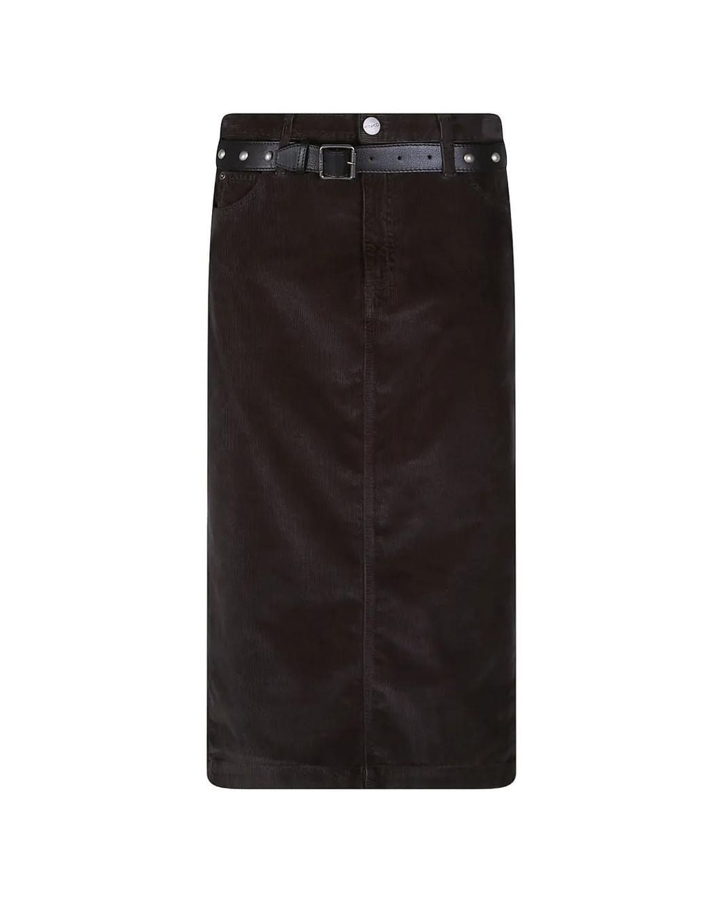 Pinko Black Belted Corduroy Skirt