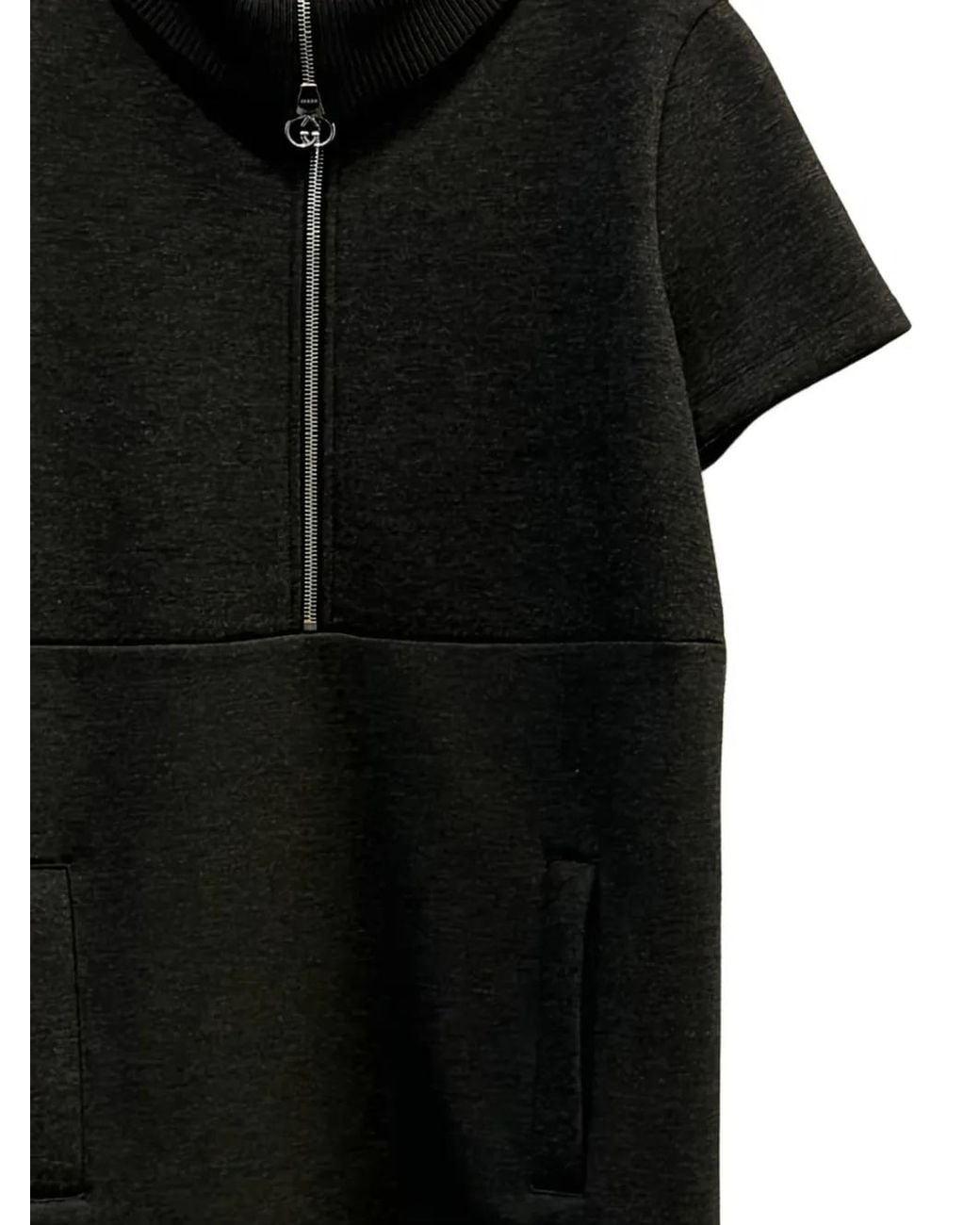 Gucci Black Zip-Up Collared Dress