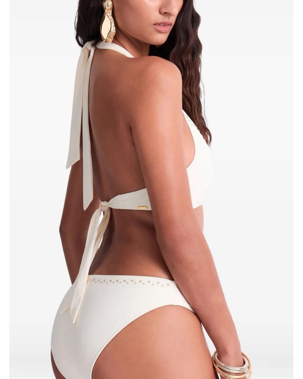 Aubade Natural Summer Stars Stud-Embellished Bikini Bottoms