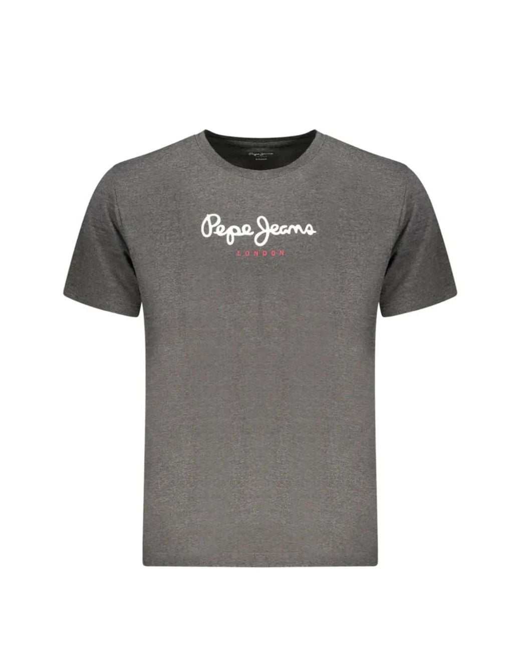 Pepe Jeans Gray T-Shirt En Coton À Logo Imprimé for men