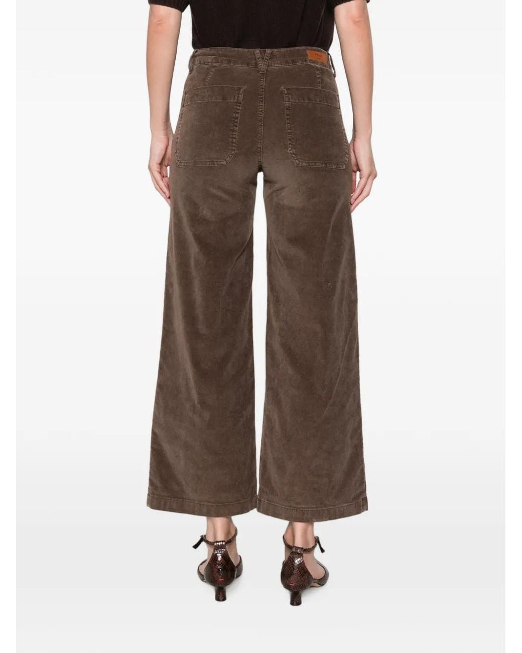 Five Jeans Brown Corduroy Wide-Leg Trousers