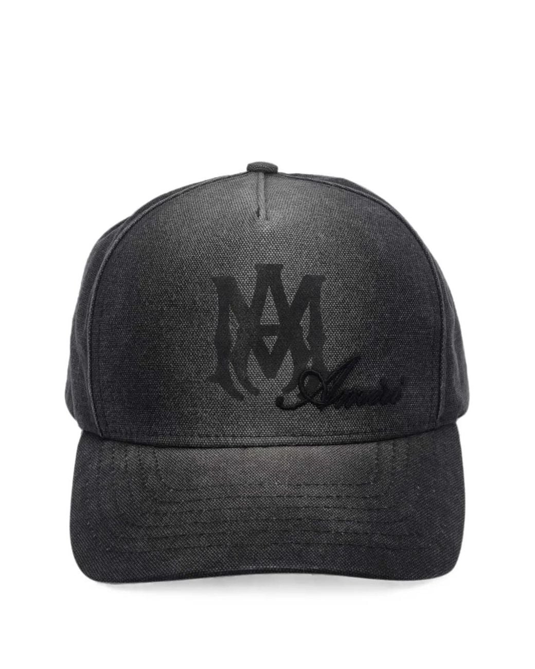 Amiri Gray Ma Script Canvas Hat for men