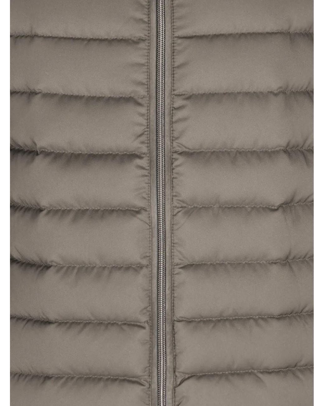 Herno Gray Quilted-Panel Ribbed-Knit Jacket for men